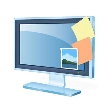 Monitor or display icon for personal computer or system unit Stock Illustration