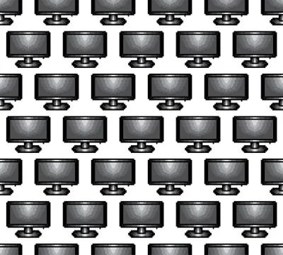 Monitor pattern seamless repeat in cartoon style Illustrazione stock