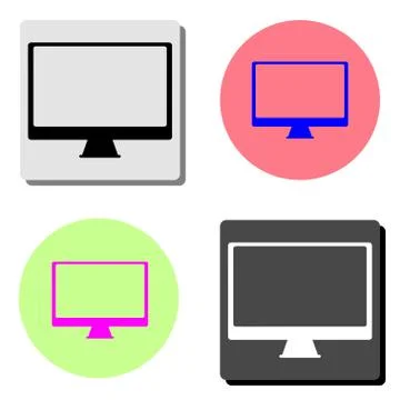 Monitor PC computer screen. flat vector icon イラスト素材