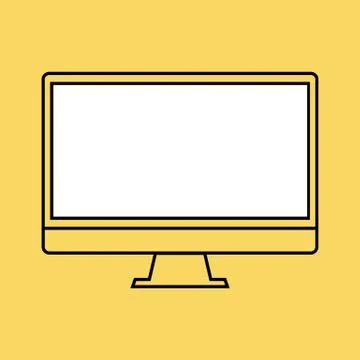 Monitor PC design template element for web and mobile applications. Stroke thin Stock Illustration
