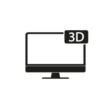 Monitor PC, Icon computer screen flat style. Vector illustration. Illustrazione stock