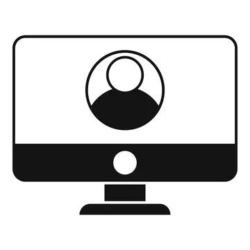 Monitor person icon simple vector. Social trust Stock Illustration
