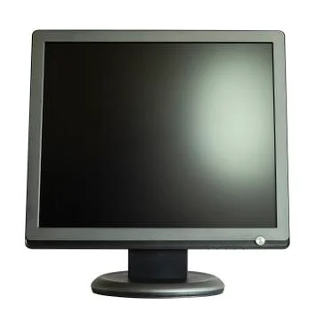 Monitor for personal computer square shape on white background Stock Photos