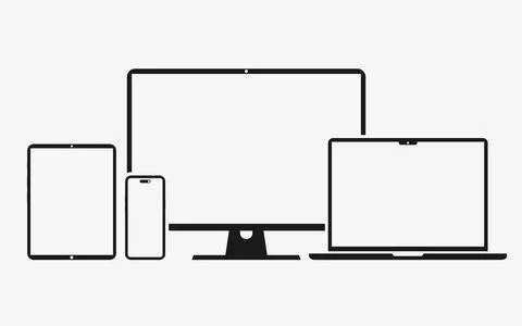 Monitor, phone, and tablet icon template. Modern electronic gadget isolated. イラスト素材