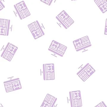 Monitor with printer settings glyph vector seamless pattern Illustrazione stock