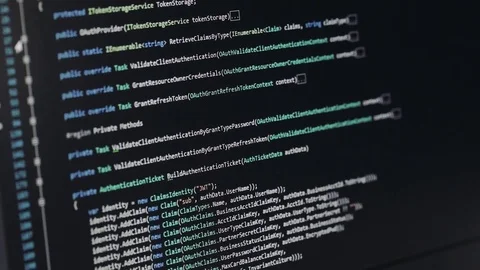 Monitor programmer code close-up Vídeo Stock 75316194