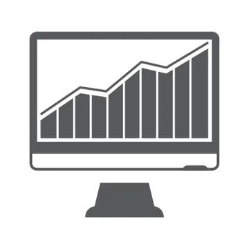 Monitor With Progress Chart Presentation Stock Illustration
