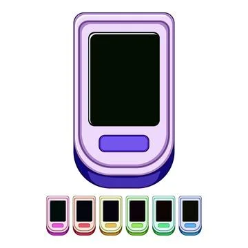Monitor pulse oximeter cartoon vector graphic Stock Illustration