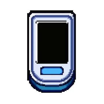Monitor pulse oximeter pixel art vector illustration Stock Illustration
