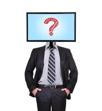 Monitor with question Stock Illustration