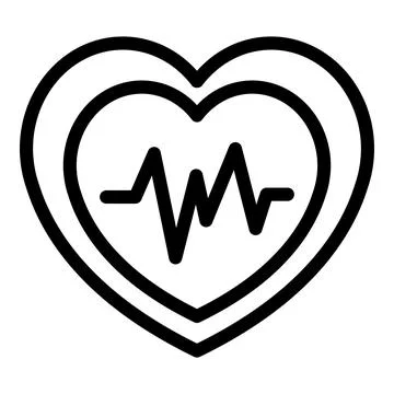 Monitor rate icon outline vector. Heart pulse イラスト素材