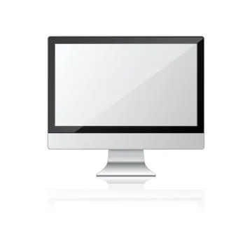 Monitor realistic vector device over white Stock Illustration