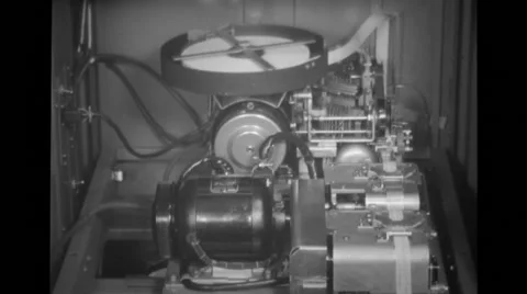 Monitor reel machine operating Stock Footage 37593474