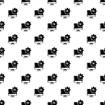 Monitor repair pattern seamless Illustrazione stock