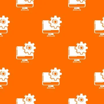 Monitor repair pattern vector orange Stock Illustration