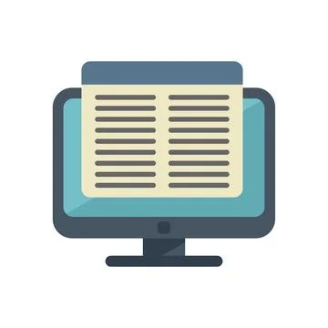 Monitor report icon flat vector. Market finance Stock Illustration