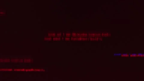 Monitor screen with abstract blurred running code, concept of network and comput Stock Footage 313544722