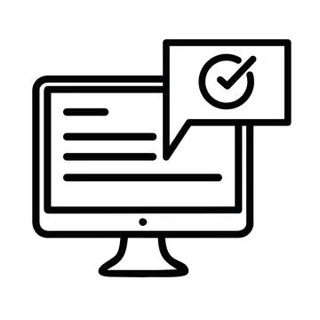 Monitor screen with check mark Stock Illustration