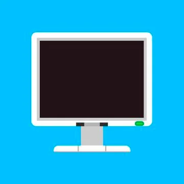 Monitor screen computer vector icon. Display electronic flat device equipment Stock Illustration