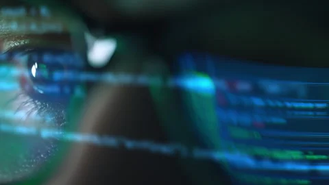 Monitor screen with developing programming and coding technologies. Programmer Stock Footage 248661558