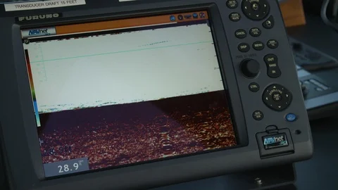 Monitor screen display inside control room of fireboat Stock-Footage 116468574