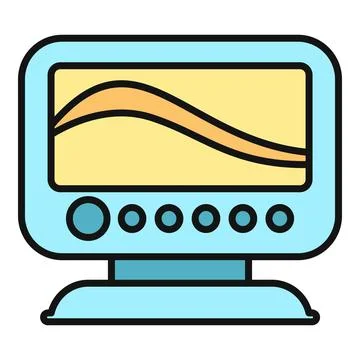 Monitor screen displaying data analysis icon vector Stock Illustration
