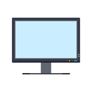 Monitor screen front view display vector icon. Above computer electronic isol Stock Illustration