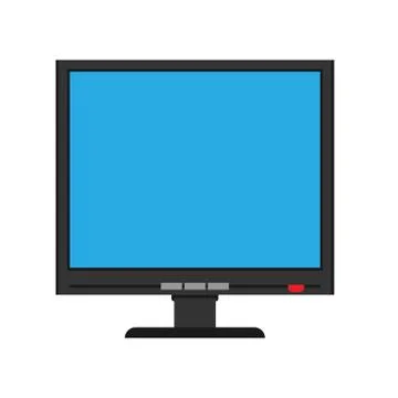 Monitor screen front view display vector icon. Above computer electronic isol Stock Illustration