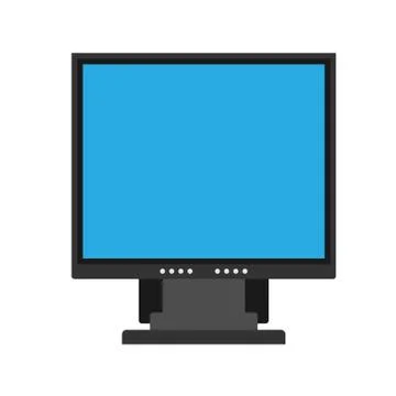 Monitor screen front view display vector icon. Above computer electronic isol Stock Illustration