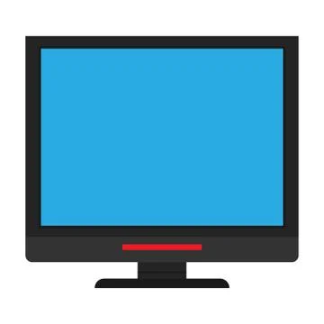 Monitor screen front view display vector icon. Above computer electronic isol 스톡 일러스트