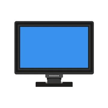 Monitor screen front view display vector icon. Above computer electronic isol Stock Illustration
