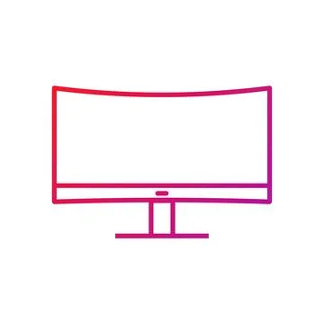 Monitor Screen Gradient Icon Vector Illustration Stock Illustration