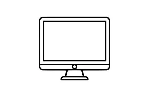 Monitor screen icon flat vector illustration. Stock Illustration