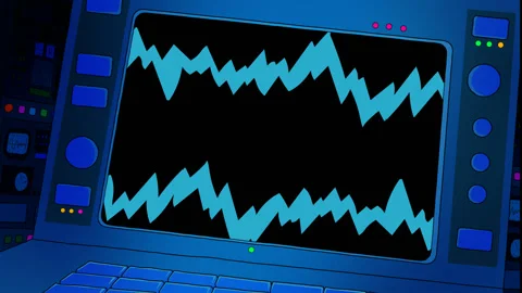 Monitor screen with interference on the control panel. FullHD 25 fps Stock Footage 123084213