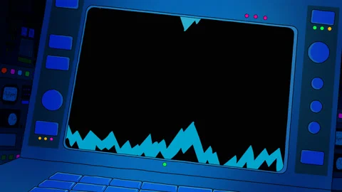 Monitor screen with interference on the control panel. 4K 29,97 fps Stock Footage 123084819
