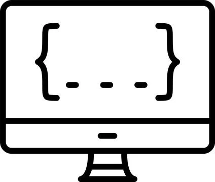 Monitor Screen Line Icon Design Stock Illustration