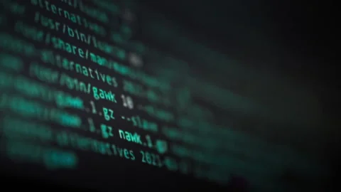 On the monitor screen a mesmerizing reflection of lines of code and symbols Stock Footage 334075697
