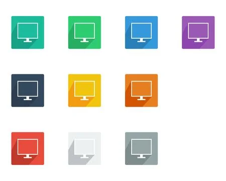 Monitor screen PC icon flat style vector illustration Stock Illustration