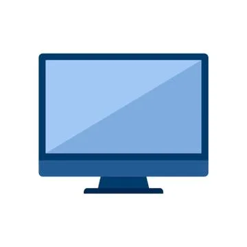 Monitor screen PC or TV icon flat style isolated on white background. Display Stock Illustration