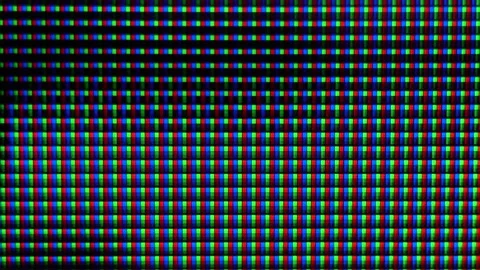 Monitor screen pixels close up. RGB pixels create an noise image on the LCD Vídeos de archivo 139018181