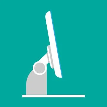 Monitor screen side view display vector icon. Above computer electronic isola 스톡 일러스트