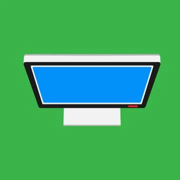 Monitor screen top view display vector icon. Above computer electronic isolat 스톡 일러스트