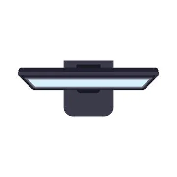 Monitor screen top view display vector icon. Above computer electronic isolat Stock Illustration