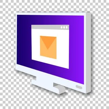 Monitor screen vector icon in isometric style. Digital technology illustratio イラスト素材