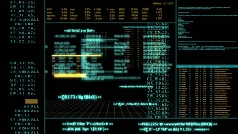 Monitor screen while hacking a computer Stock Footage 119415186