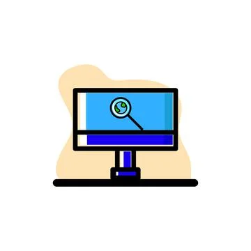 Monitor Searching Vector Conceptual Icon Design Illustration Stock Illustration