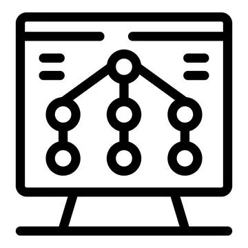 Monitor showing hierarchical structure chart for business purposes Stock Illustration