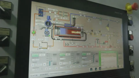 Monitor Shows Actual Data on Control Panel Closeup Stock Footage 85905653