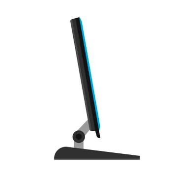 Monitor side view screen computer equipment vector icon. Electronic communica Stock Illustration