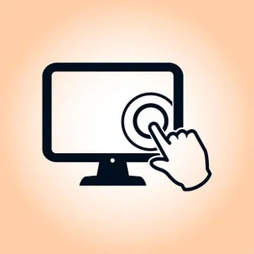 Monitor sign symbol Illustrazione stock